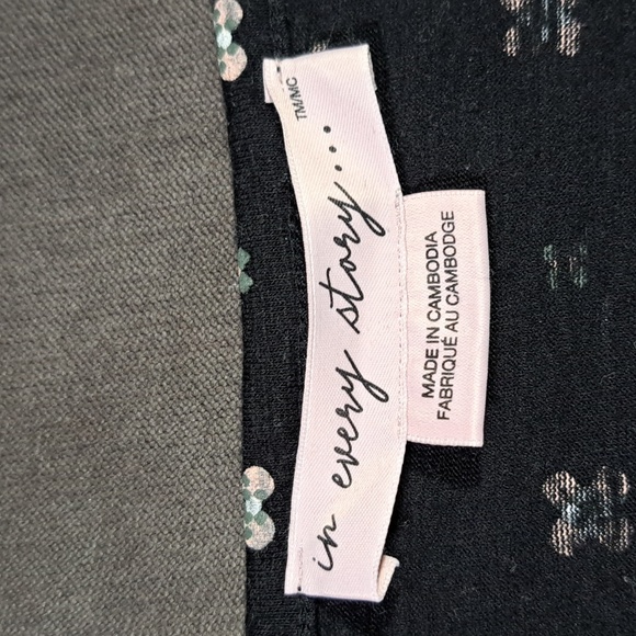 Penningtons In Every Story Black Pink Floral Shortsleeve Tee Peplum VG 4X - Picture 8 of 11